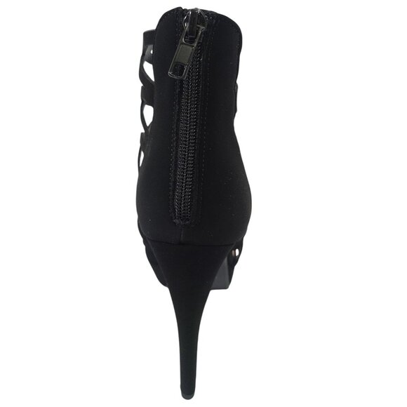 Black Strappy High Heel Platform Sandals With Zipper Back Closure Women’s (8.5) - Picture 7 of 8